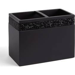 Dunelm Sparkle Black Square Double Toothbrush Holder