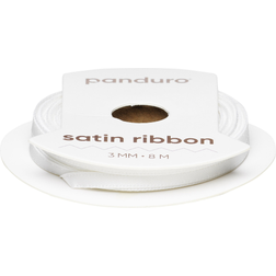 Panduro Hobby Vitt Satinband 3 mm Brett och 8 Meter