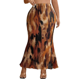 Shein Plus Size Tie-Dye Print Skirt - Fashionable