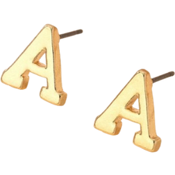 Shein 1pair Fashionable Metal Minimalist Alphabet Letter Stud Earrings For Women, Birthday Gift
