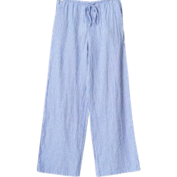 Gina Tricot Byxor Dina Linen Trousers - Blå
