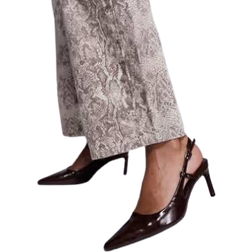 Public Desire Salsa Sling Back Kitten Heels - Brown