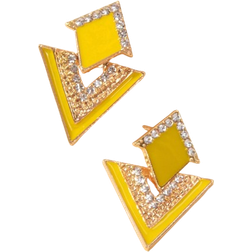 Shein Rhinestone Geo Decor Earrings