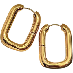 Shein pair Simple Geometric Design Vintage Metallic Hoop Earrings With HighEnd Elegant Feeling For Women