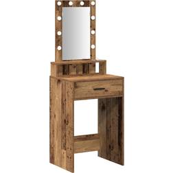 vidaXL Sminkebord Med LED-Lys Gamle Træ 50 x 41 x 140 cm Toiletbord 41x50cm