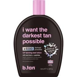 b.tan UV Tanning Bed Lotion I Want The Darkest Possible 12fl oz