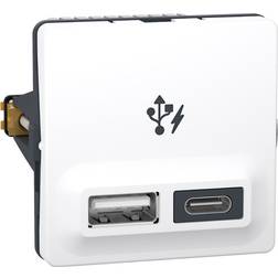 Lauritz Knudsen Fuga USB A+C Lader 1 Modul Hvid