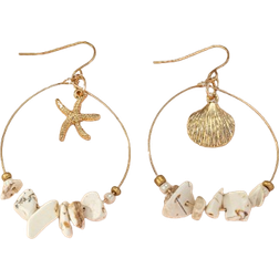 Shein 1pair Fashionable & Starfish Drop Earrings For Women For Daily Decoration