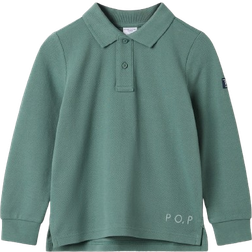 Polarn O. Pyret Long Sleeve Polo Top - Green