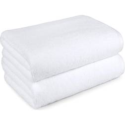 Amazon Basics 2 for Bathroom 2-Pack 70x140 cm Bath Towel White (140x70cm)