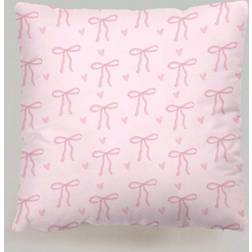 Romwe pc Romantic Bowknot Heart Printed Soft Pillow Case Pink (40x40cm)