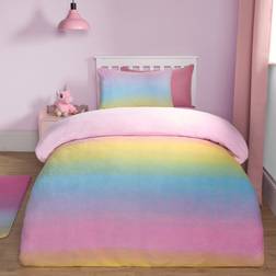 OHS Rainbow Ombre Soft Fleece And Pillowcase Set - Duvet Cover Multicolour (200x135cm)