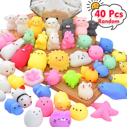 OCATO Squishies Mochi Squishy Toys 40pcs Party Favors for Kids Mini Squishy Kawaii Mochi Animal Squishies Cat Unicorn Squishy Mini Squeeze Stress Relief Toys for Kids Adults Treasure Box Toys, Random