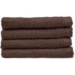 Catherine Lansfield Quick Dry Cotton 4 Pack Face Cloths Guest Towel Brown (30x30cm)