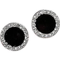 Shein pair Simple Black Circle Shaped HighEnd Design Earrings Versatile And Elegant