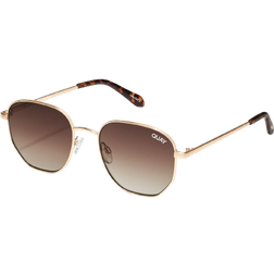 Quay Australia Big Time Round Metal Sunglasses - Gold/Brown Lens