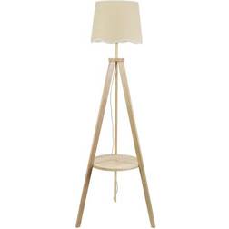 ValueLights Morrigan Light Wood Tripod Floor Lamp 151cm