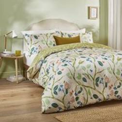 Riva Home Day Woodlow Reversible Duvet & Pillowcase Set - Sage Duvet Cover Green