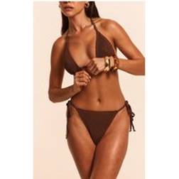 PrettyLittleThing Crinkle Triangle Bikini Top - Chocolate