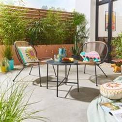 Dunelm Santorini Seater - Natural Bistro Set, Table incl. 2 Chairs