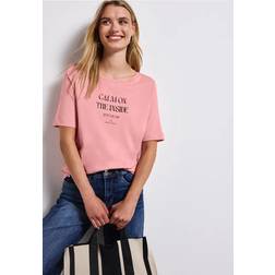 Street One Frauen Softes Shirt mit Wording - Rosa