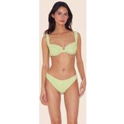 PrettyLittleThing Mini Crinkle Tanga Bikini Bottoms - Sage Green