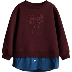 H&M Dubblerad Sweatshirt - Mörkröd/Blå