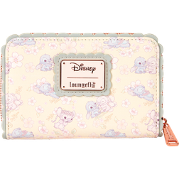 Loungefly Disney Stitch & Angel Cherry Blossom All Over Print Zip Around Wallet - Beige