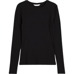 H&M Ribbed Cotton Top - Black