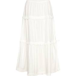 Monki Tiered Maxi Skirt With Ruffle Details - White