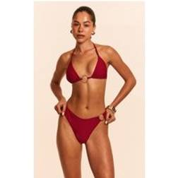 PrettyLittleThing Side O Ring Tanga Bikini Bottoms - Red