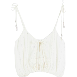 River Island Lace Embellished Beach Top - Cream