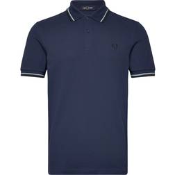 Fred Perry Pikétröja Med Dubbel Kantrand - Marinblå