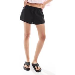 Stradivarius STR Linen Drawstring Short - Black