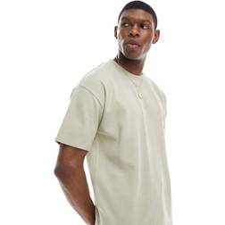 New Look Våfflad T-shirt Oversize Del Av Set - Ljusbeige