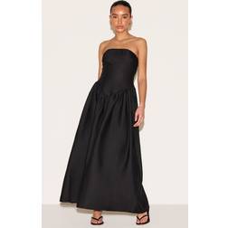 PrettyLittleThing Petite Bandeau Floaty Maxi Dress - Black