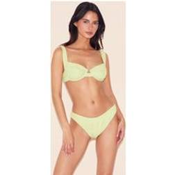 PrettyLittleThing Mini Crinkle Underwired Bikini Top - Sage Green