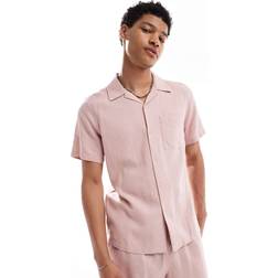 New Look Revere Linen Blend Shirt Co-Ord - Mauve/Purple