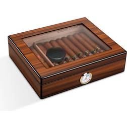 CIGARLOONG Cigar Humidor Brown 20-25 Desktop Cedar Wood Lined Storage Box