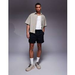 ASOS DESIGN Sorte Korte Shorts I Hørblanding