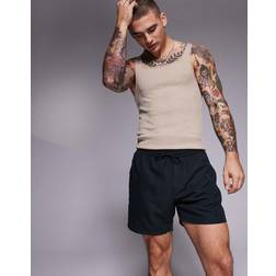 ASOS DESIGN Swim Shorts In Mid Length - Black