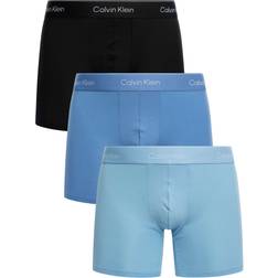 Calvin Klein Icon Cotton Stretch Boxer Briefs 3-pack - Black/Glacier/Blue Bell