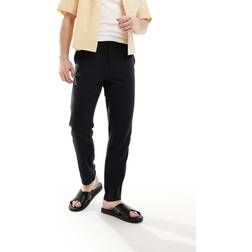 New Look linen-blend trouser in black