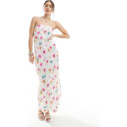 Pieces Pcamber Maxi Tube Dress - Bright White/Blurry