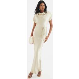 River Island Cowl Neck Maxi Dress - Gold