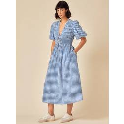 Nobody's Child Scarla Gingham Midi Dress - Blue/White