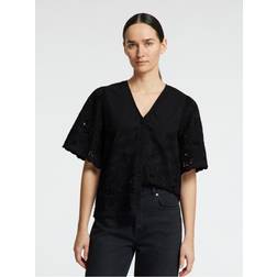 Selected Femme Broderi Shirt - Black