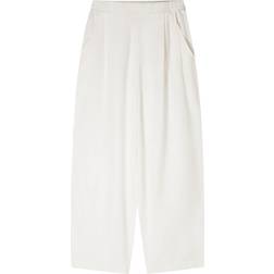 Bershka Vita Linnebyxor Med Vida Ben - Vit/A