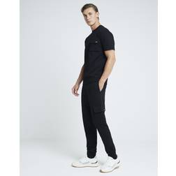 River Island Slim Fit Stretch Smart Cargo Joggers - Black