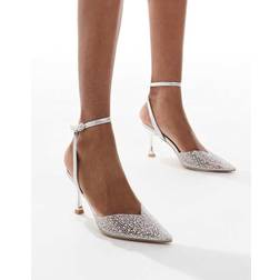 New Look Women's Embellished Heeled Court Shoes - Silver